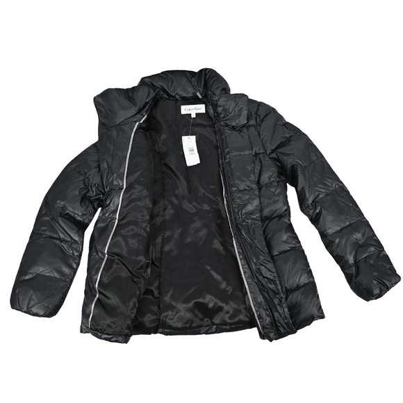 CALVIN KLEIN Women's Asymmetric Zip Front Down Coat Jacket size: S - Picture 8 of 9